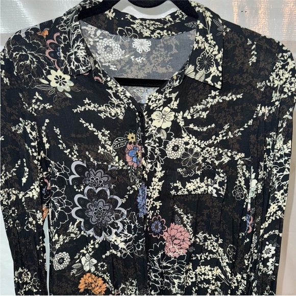 Zara Black and White Long Sleeve Shirt Dress - Picture 2 of 5